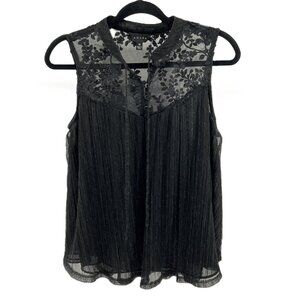 🖤ADIVA Black Lace Sheer Sleeveless Top - Size M Romantic Goth Dark Romantic🖤